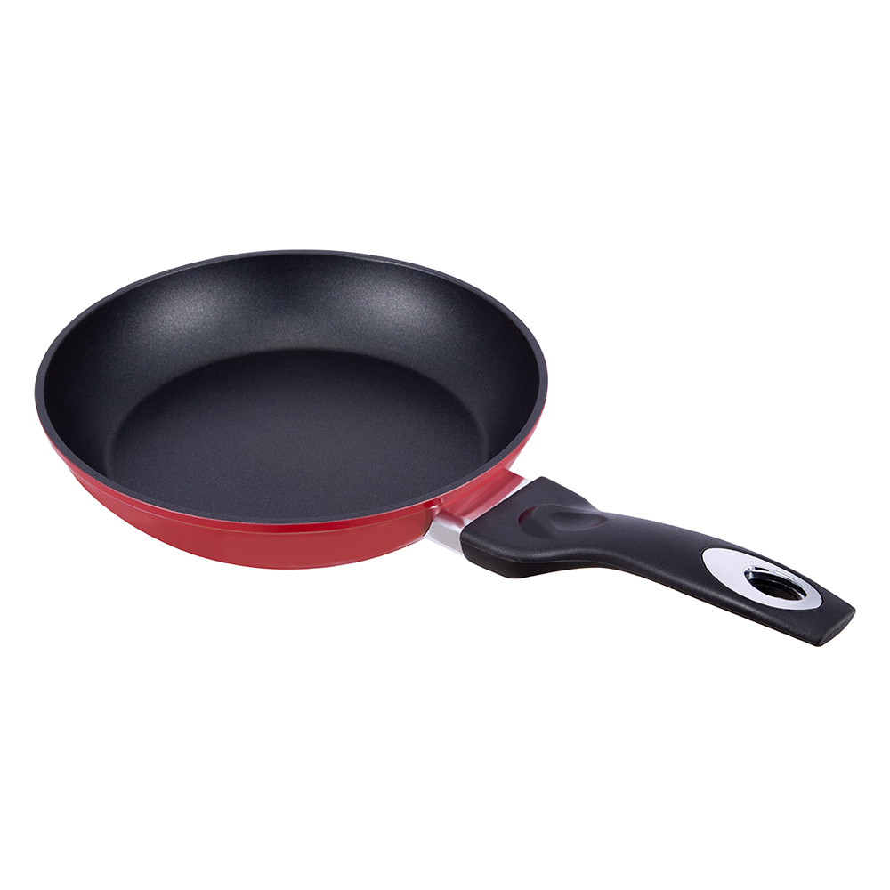 Wajan Aluminium Anti Lengket Hitam/Merah 22*4.5Cm Tanpa Tutup JY-RF29-1-2245